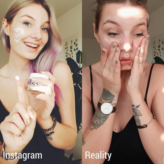 Influencer Kim Britt muestra la verdad detrás de las fotografías perfectas de Instagram; expectativa vs. realidad