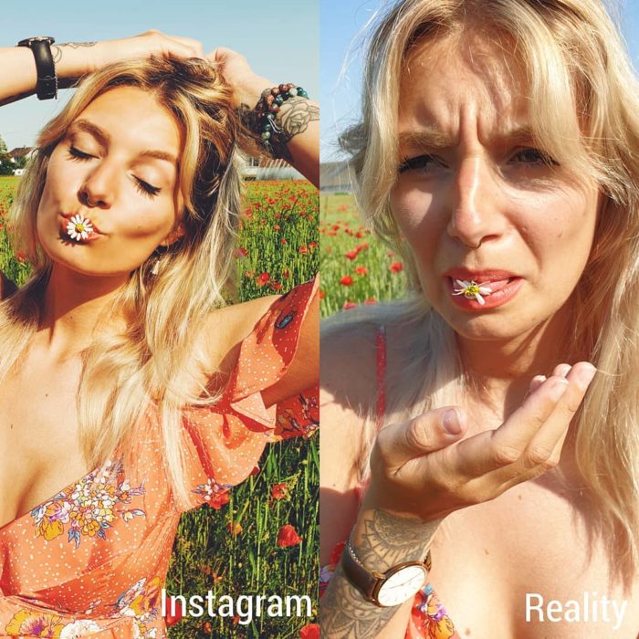 Influencer Kim Britt muestra la verdad detrás de las fotografías perfectas de Instagram; expectativa vs. realidad