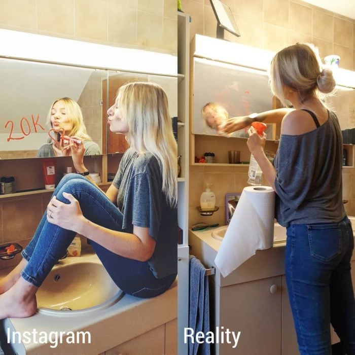 Influencer Kim Britt muestra la verdad detrás de las fotografías perfectas de Instagram; expectativa vs. realidad