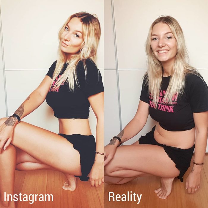 Influencer Kim Britt muestra la verdad detrás de las fotografías perfectas de Instagram; expectativa vs. realidad