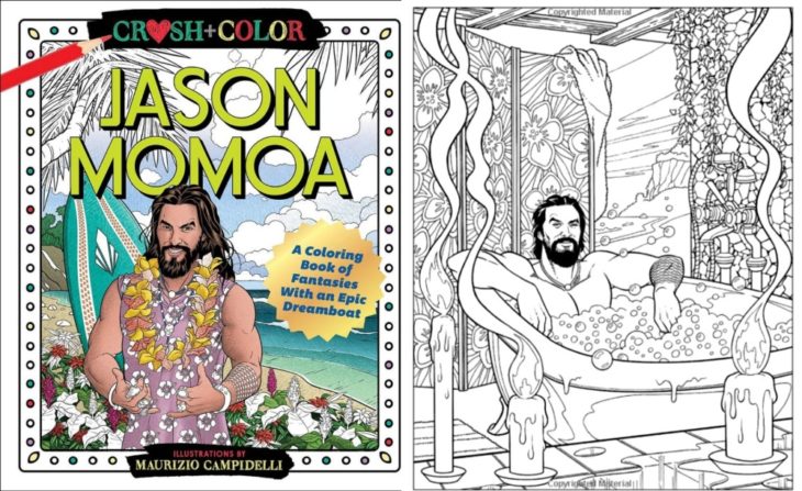 Portada del libro para colorear de Jason Momoa creado por Maurizio Campidelli