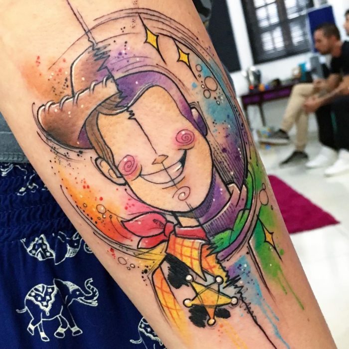 Tatuaje doble de Buzz y Woody, Toy Story, Disney