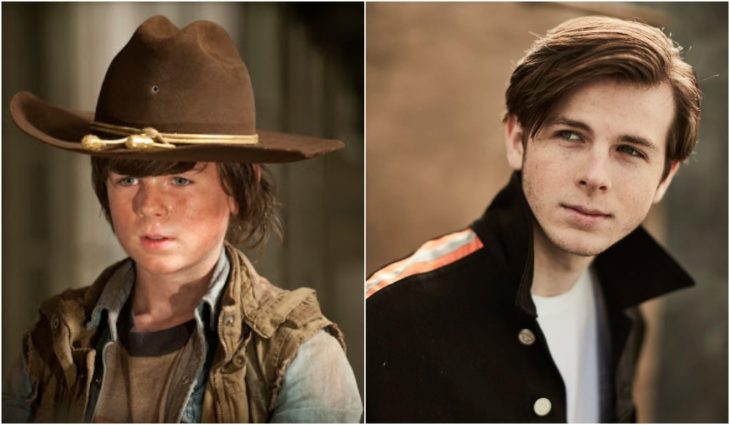 Chandler Riggs de niño en la serie The Walking Dead