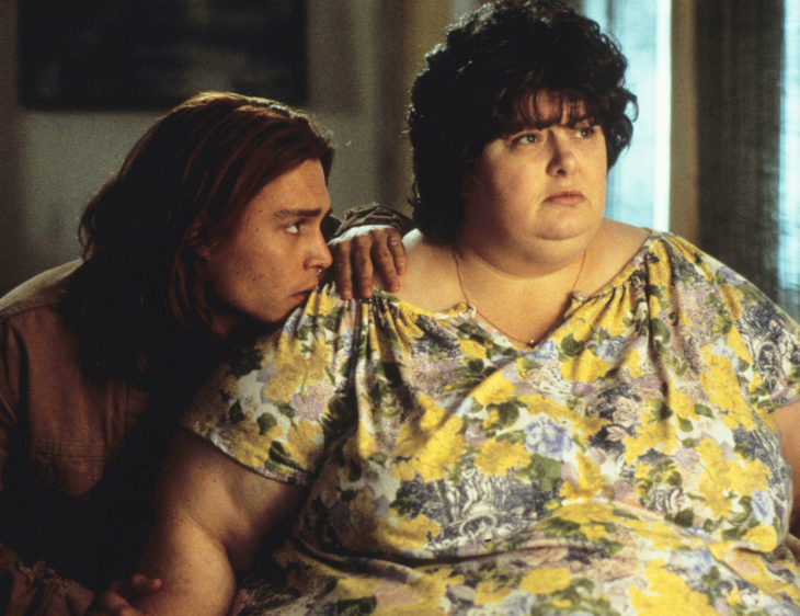 Johnny Depp, Darlene Cates, Gilbert y Bonnie Grape en ¿A quién ama Gilbert Grape?