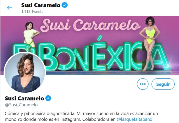 Perfil de Twitter de standupera española