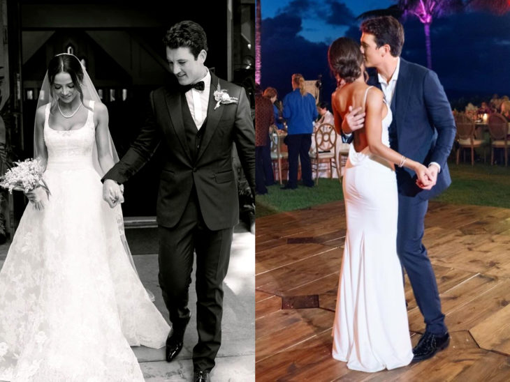 Los vestidos de novia más bonitos de las famosas en el 2019; Keleigh Sperry y Miles Teller