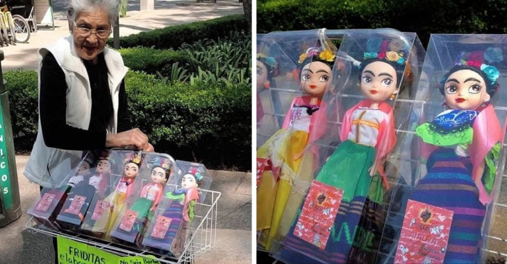 Abuelita vende mini Fridas, muñecas inspiradas en Frida Kahlo