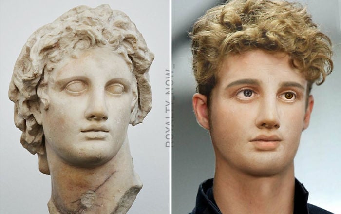 Alessandro Magno ricreato nell'era attuale dall'artista Royalty Now