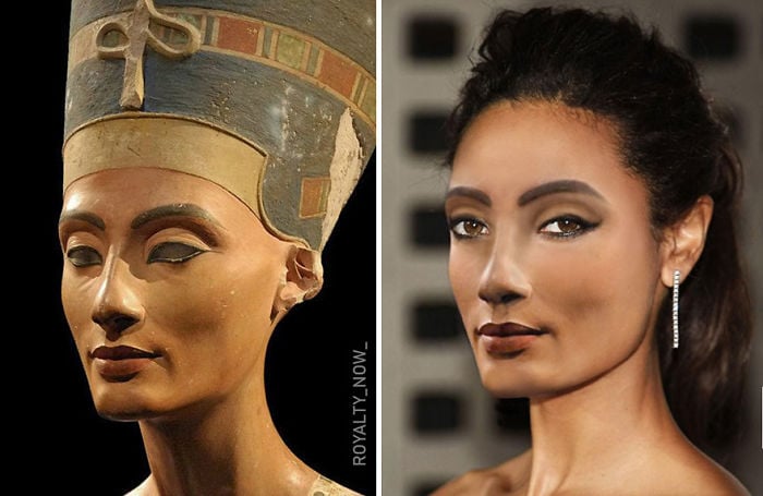Nefertiti recreada en la época actual por el artista Royalty Now