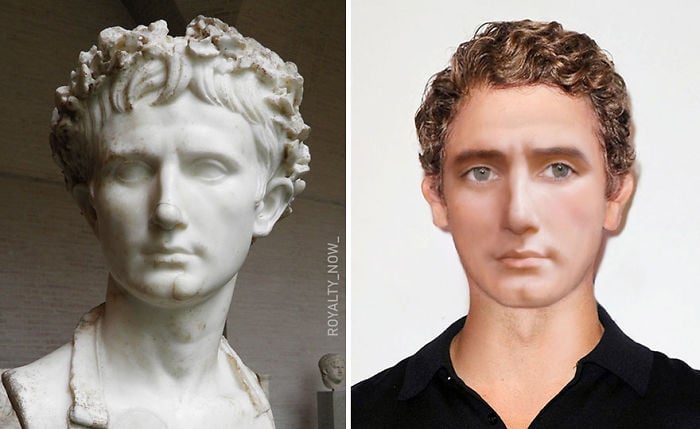 Emperador Augustus recreada en la época actual por el artista Royalty Now