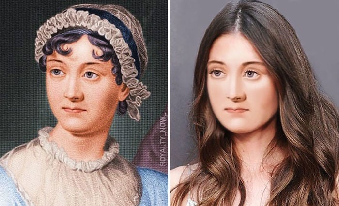 Jane Austen recreada en la época actual por el artista Royalty Now