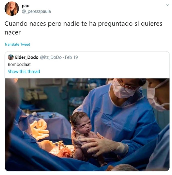 Memes en twitter sobre bebé que nació enojada 