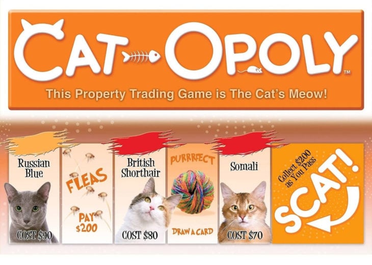 Juego de mesa Cat Opoly para jugar Monopoly pero con gatitos
