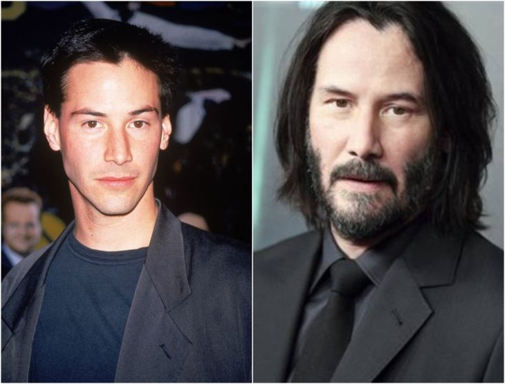 Keanu Reeves en su juventud y en la actualidad 2020