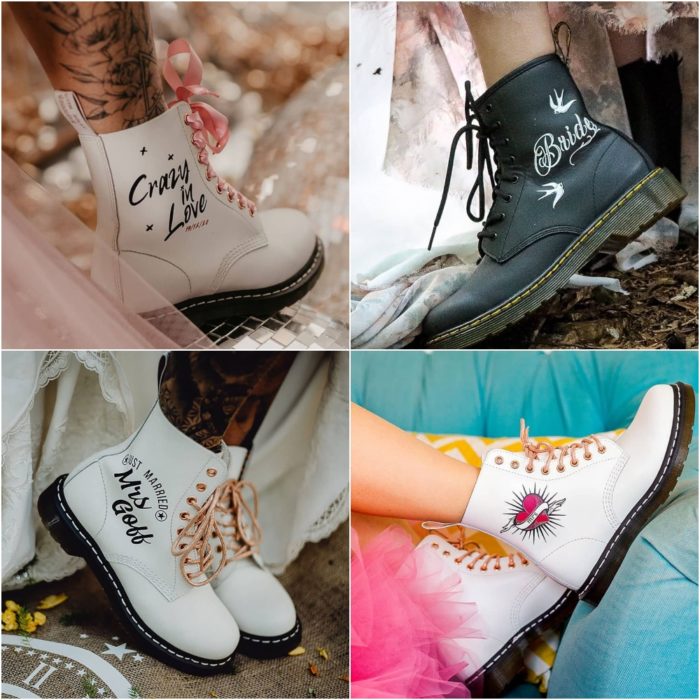 Botas estilo militar con diseño exquisito para novias