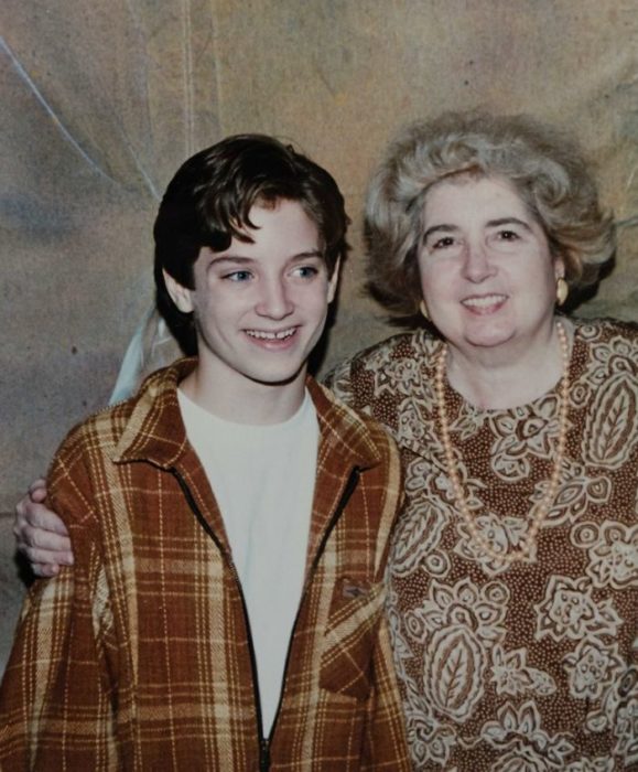 Maria Snoeys-Lagler y Elijah Wood joven