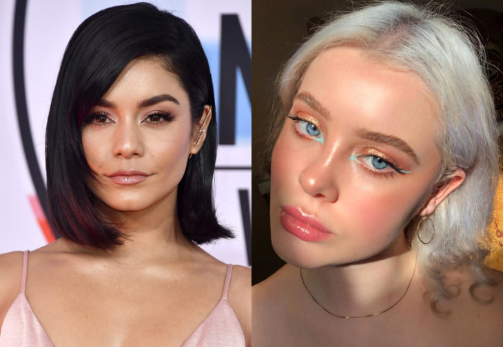 Maquillaje de famosas para San Valentín; Vanessa Hudgens con gloss para labios