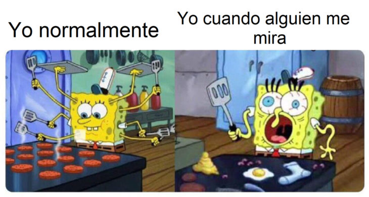 Memes de introvertidos y personas que piensan demasiado las cosas; Bob Esponja