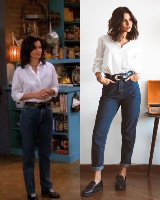 Outfit inspirado en Monica Geller de Friends con prendas básicas