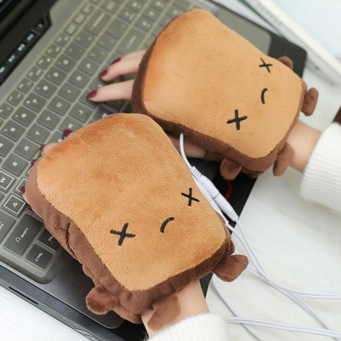 Guantes en forma de waffle con calentador USB