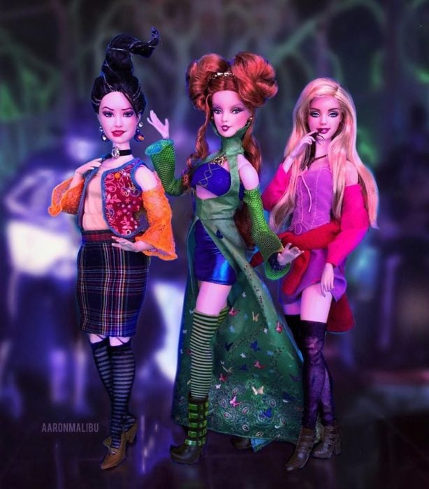 Muñecos Barbie utilizados para recrear la escena de hokus Pokus 