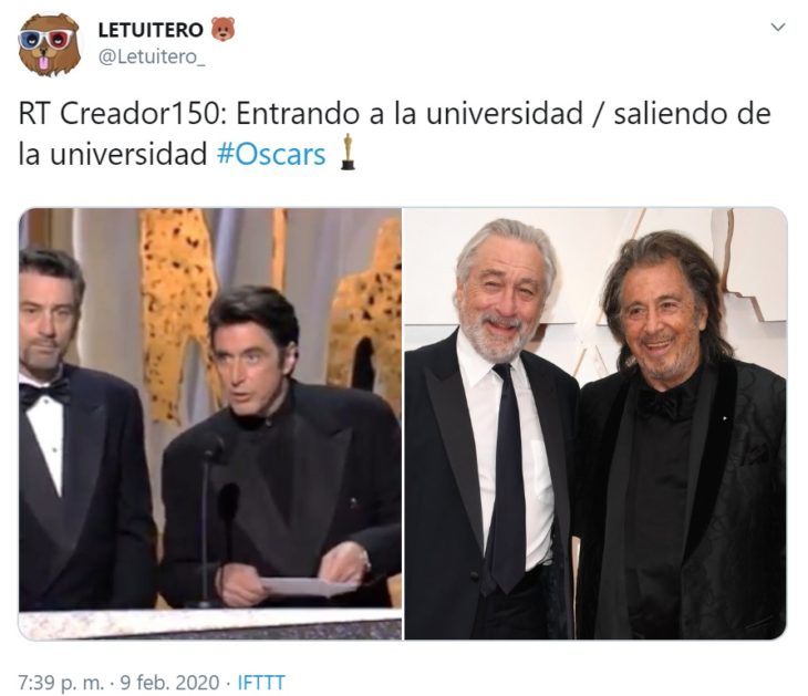 Captura de Twitter de Robert de Niro 