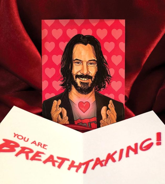 El ilustrador PJ McQuade crea tarjetas de San Valentín de famosos y películas para gemte geek; Keanu Reeves