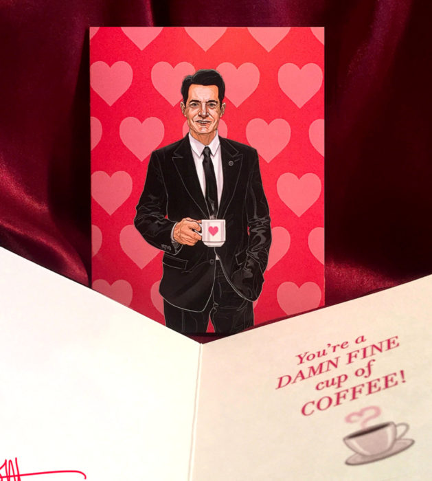 El ilustrador PJ McQuade crea tarjetas de San Valentín de famosos y películas para gemte geek; Dale Cooper, Twin Peaks