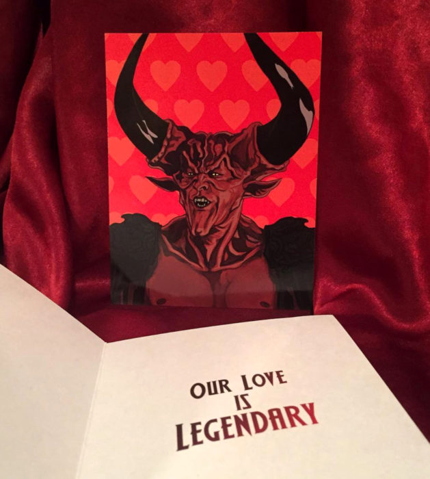 El ilustrador PJ McQuade crea tarjetas de San Valentín de famosos y películas para gemte geek; El señor de las tinieblas, Leyenda