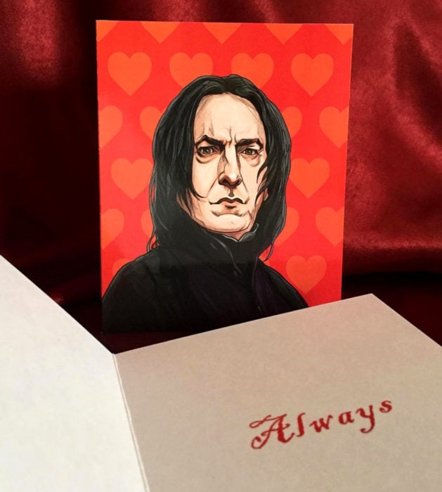 El ilustrador PJ McQuade crea tarjetas de San Valentín de famosos y películas para gemte geek; Severus Snape, Harry Potter