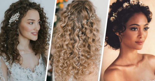 12 Hermosos peinados para novia de cabello rizado