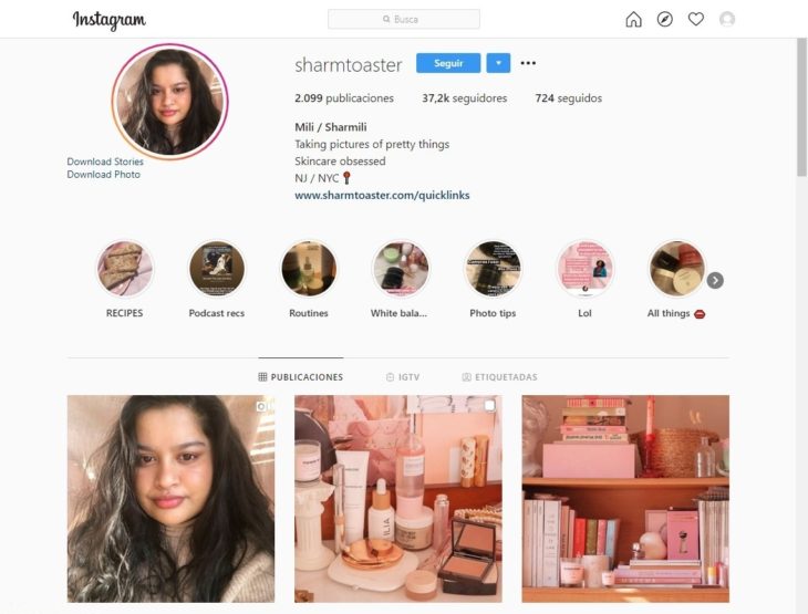 Portada de la cuenta de Instagram @sharmtoaster