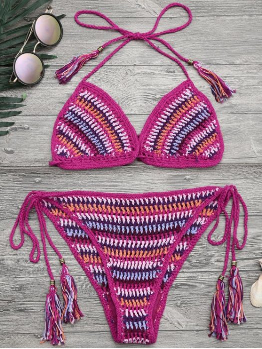 Bikini de dos piezas tejido a crochet