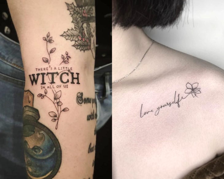 Estilos de tatuajes femeninos; tatuaje de frases, letras