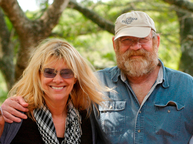 Lawrence y su esposa en el refugio de Thula Thula