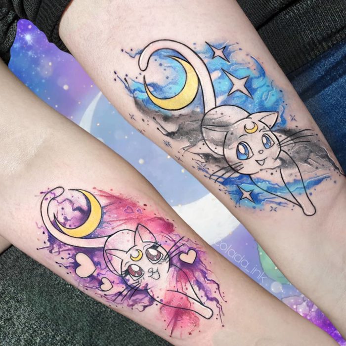 Tatuajes de Luna y Artemis de Sailor Moon