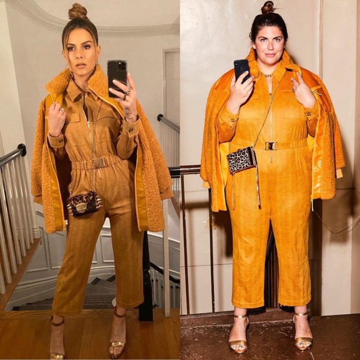 Katie Sturino replicando outfit de Maria Menounos