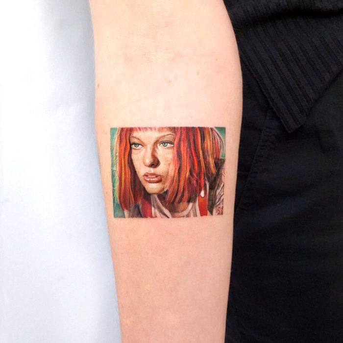 Minitatuajes realistas de Eden Kozokaro; El quinto elemento, Leeloo