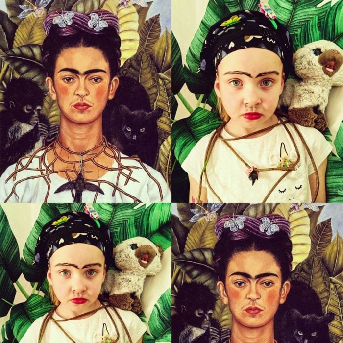 Replicas de Autorretrato con collar de espinas y colibrí de Frida Kahlo