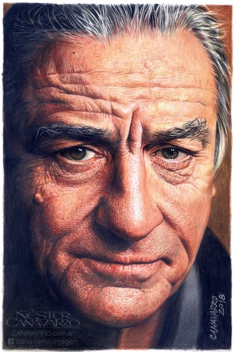 Dibujo creado con colores de Robert de Niro