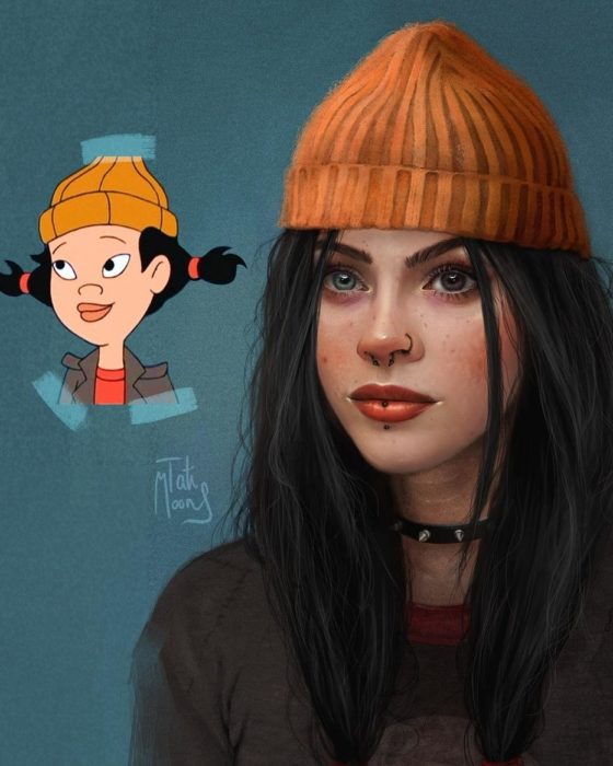 Ilustración de Spinelli luciendo como adolescente