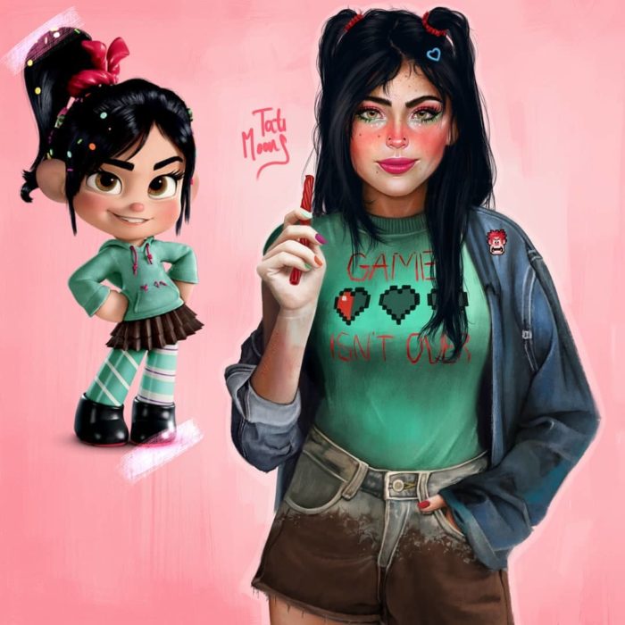 Ilustración de Vanellope luciendo como adolescente