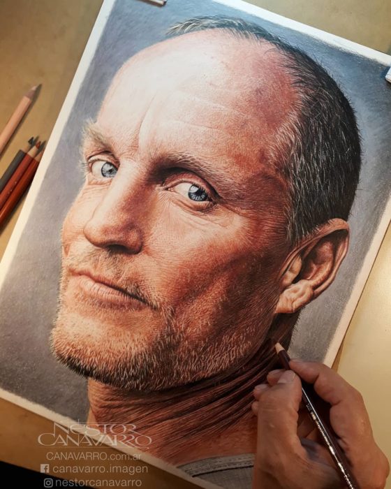 Dibujo creado con colores de Woody Harrelson