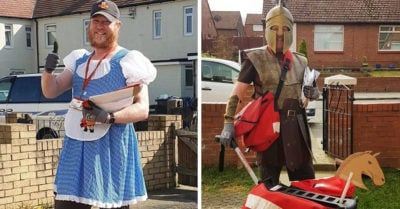 Cartero se disfraza para hacer sus entregas y animar a la gente