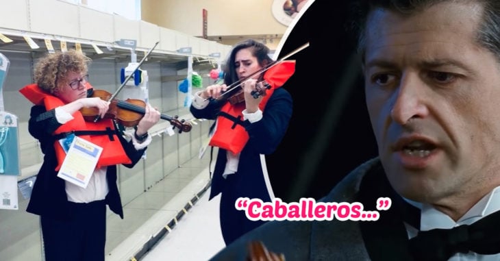 Violinistas se viralizan al recrear escena de los músicos del 'Titanic'