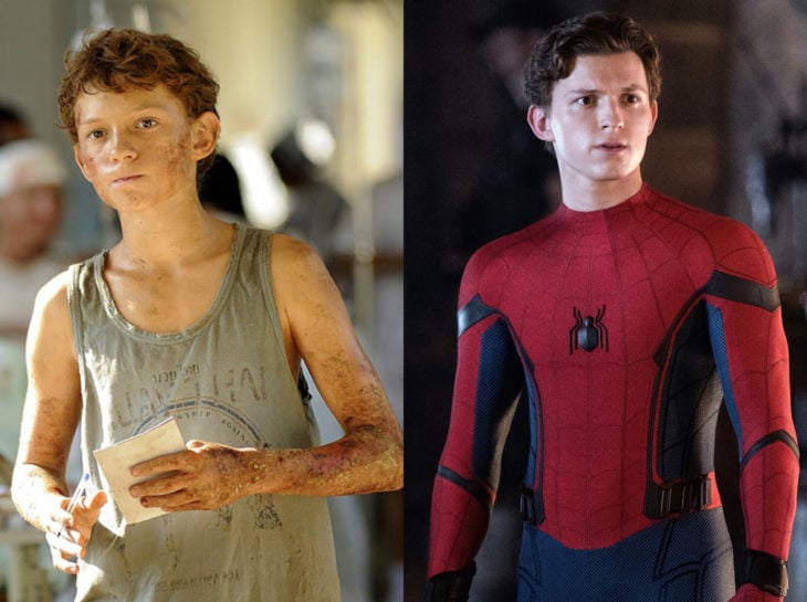 Actores jóvenes de la Generación Z antes y después; Toma Holland, Lo imposible, Spider Man, El hombre araña