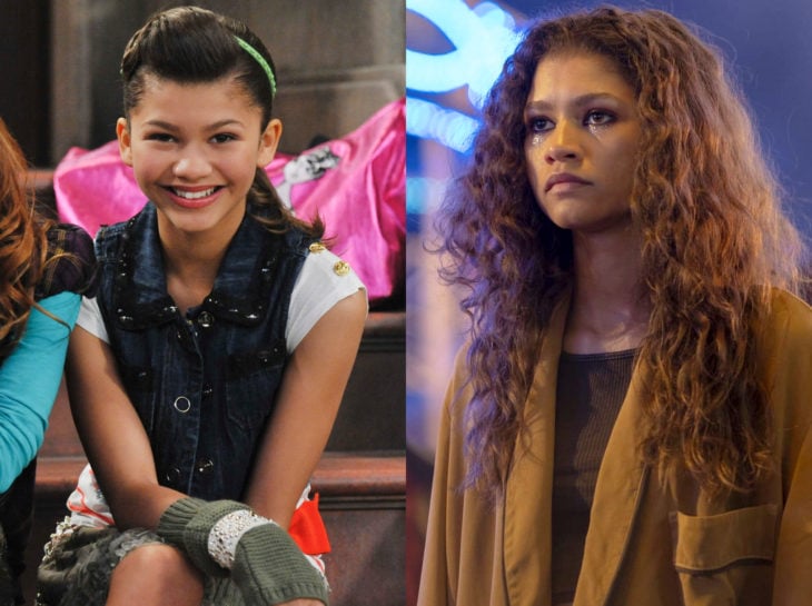 Actores jóvenes de la Generación Z antes y después; Zendaya, Shake it up, Euphoria