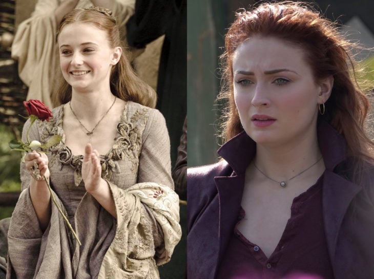Actores jóvenes de la Generación Z antes y después; Sopgie Turner, Sansa, Game of Thrones, Dark Phoneix
