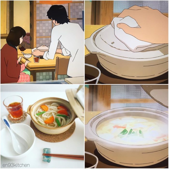 Recreación de comida de películas de Studio Ghibli, sopa de fideos