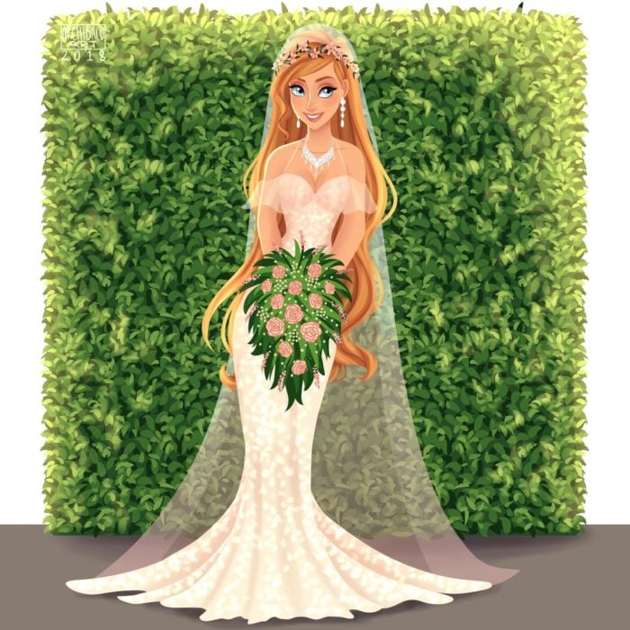 Gisele de Encantada con vestido de novia
